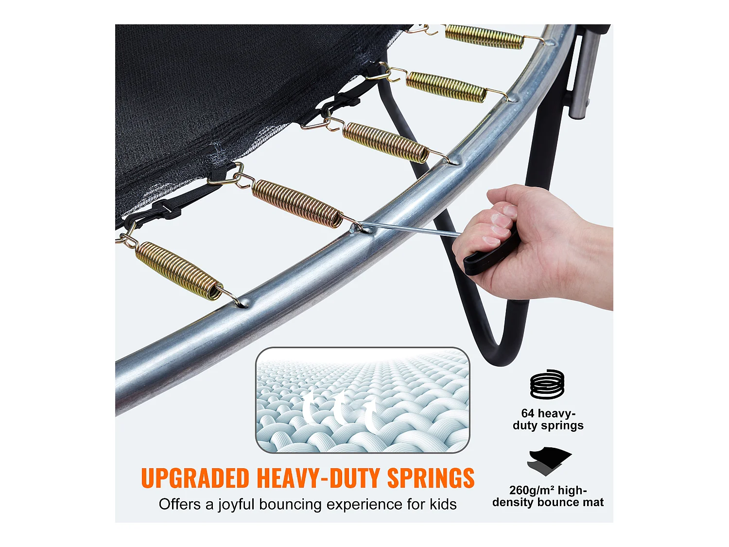 Trampoline Récréatif D'Extérieur SucceBuy, 305 cm pour Enfants avec Filet de Sécurité