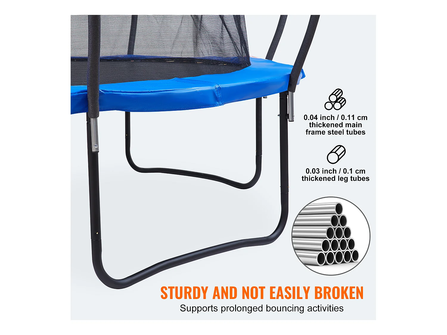 Trampoline Récréatif D'Extérieur SucceBuy, 305 cm pour Enfants avec Filet de Sécurité