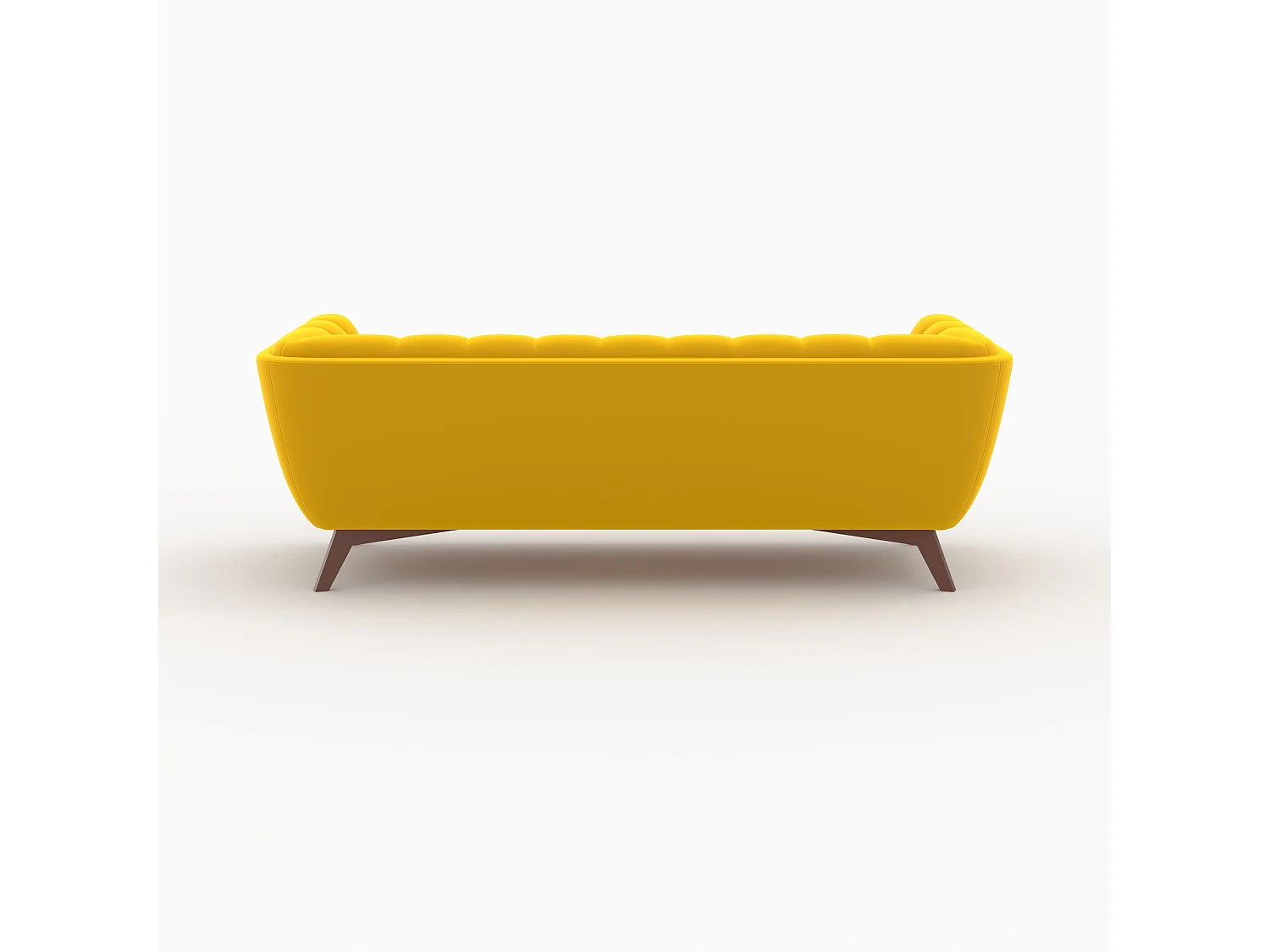 Ensemble canapé et fauteuil en velours jaune 4 places - Mona