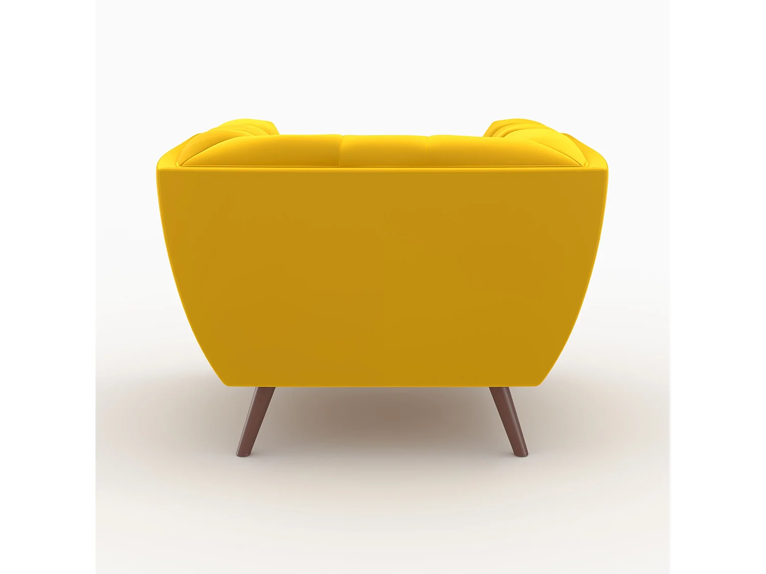 Ensemble canapé et fauteuil en velours jaune 4 places - Mona