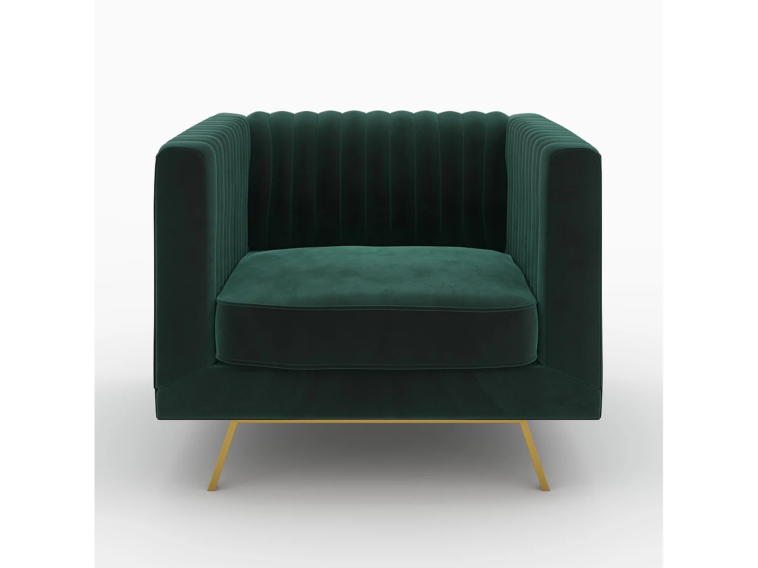 Ensemble canapé et fauteuil en velours vert 3 places - Gatsby
