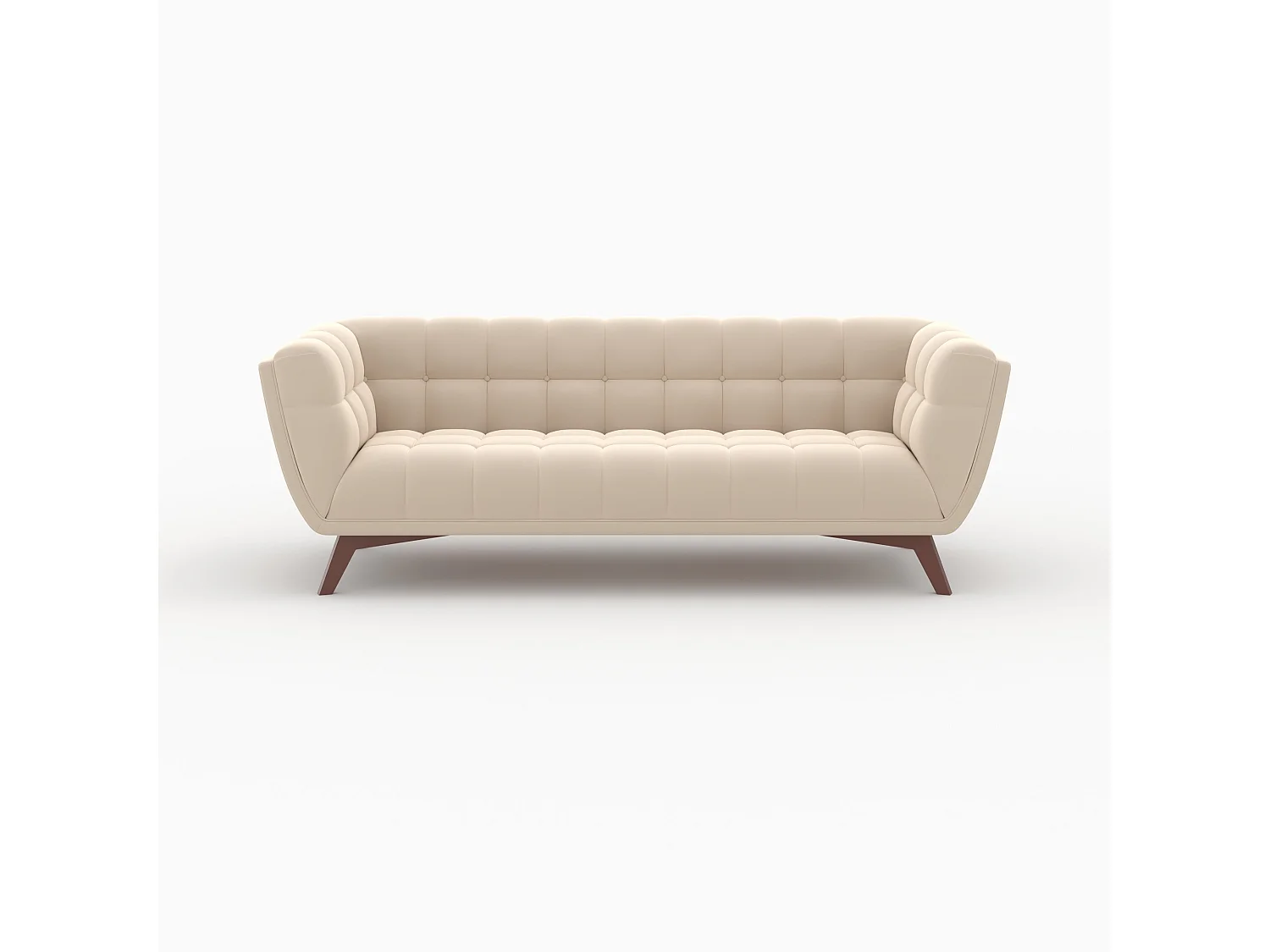 Ensemble canapé et fauteuil en velours beige 4 places - Mona