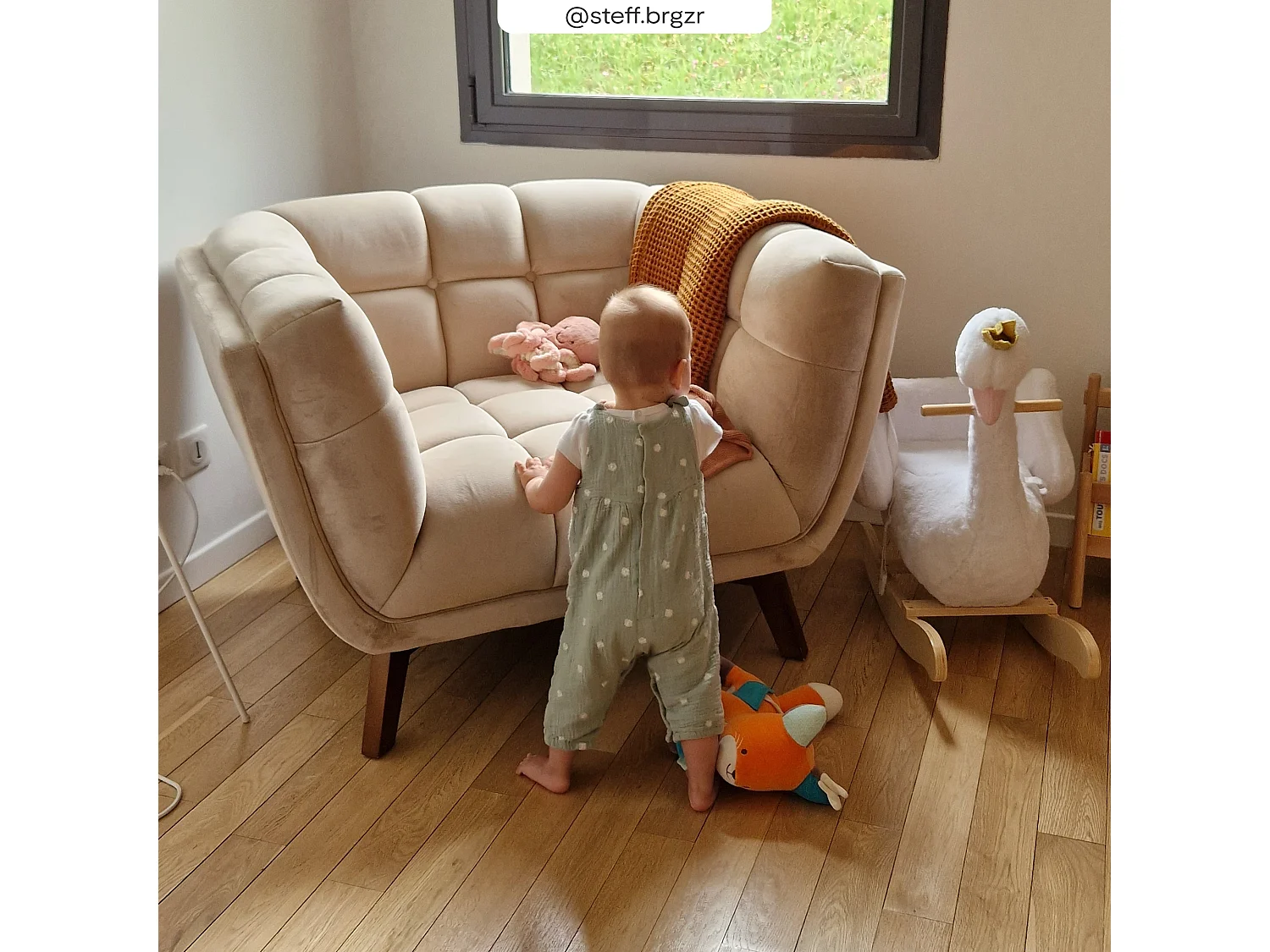 Ensemble canapé et fauteuil en velours beige 4 places - Mona