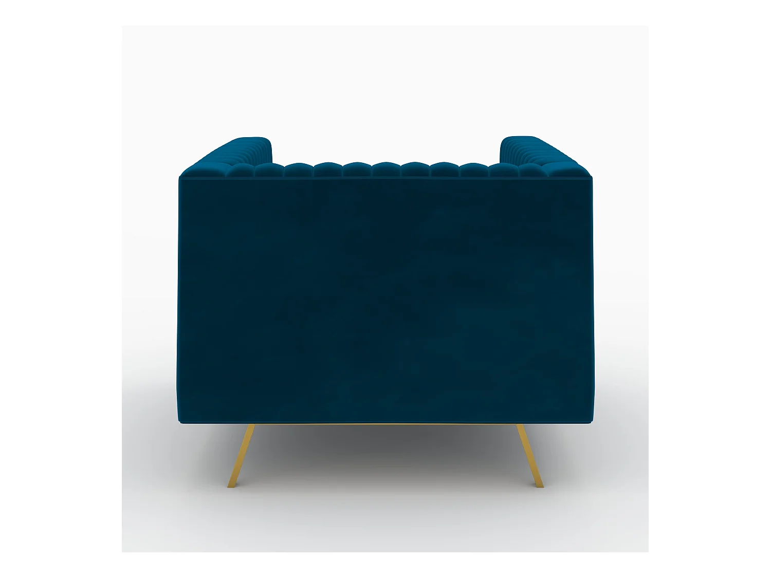 Set divano e poltrona in velluto blu 3 posti - Gatsby