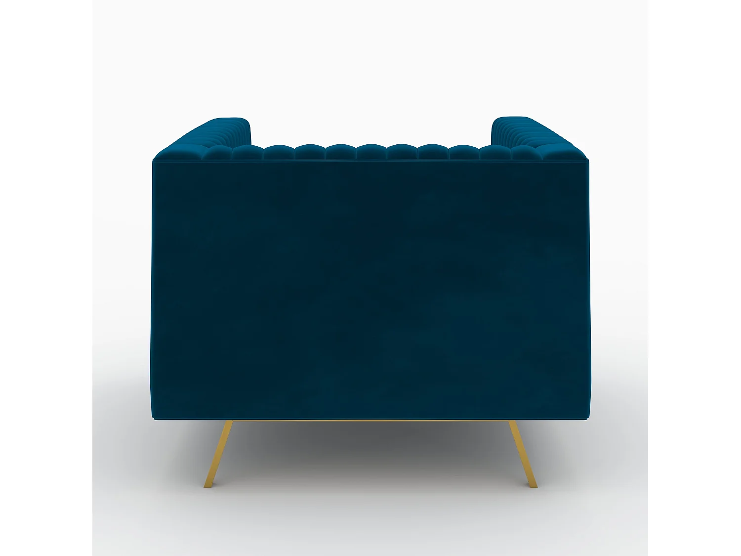 Conjunto de sofá y sillón de terciopelo azul de 3 plazas - Gatsby