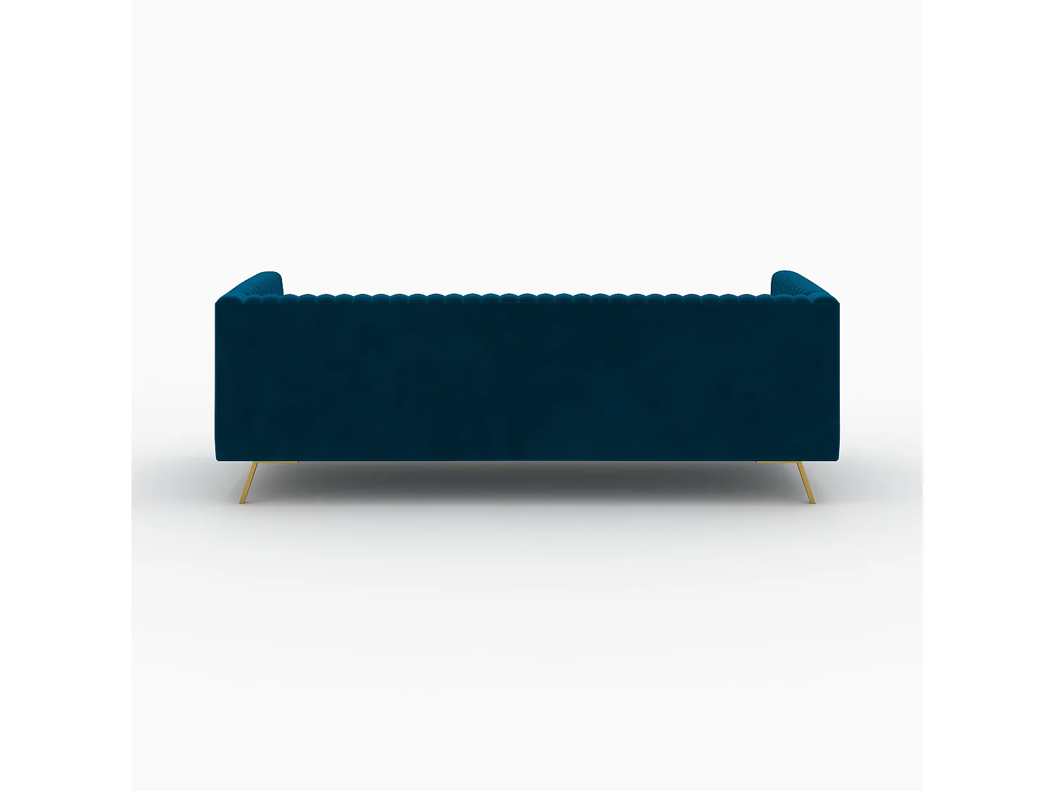 Set divano e poltrona in velluto blu per 3 posti - Gatsby
