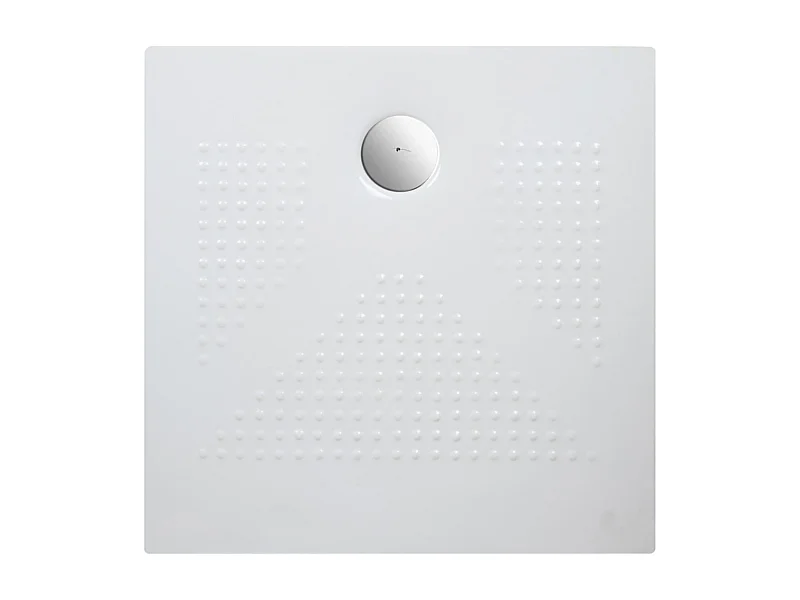 Piatto doccia bianco lucido quadrato "Denver" in ceramica sottile antiscivolo cm 90x90h