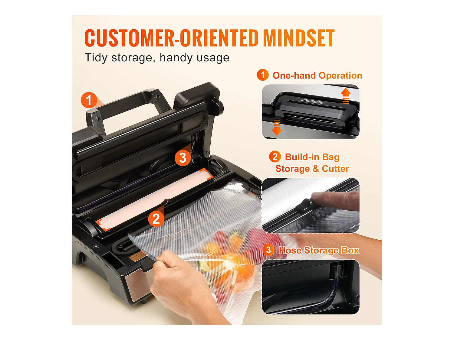 Machine sous Vide SucceBuy Machine à Emballer sous Vide, Économiseur de Conservation des Aliments 90 kPa avec Sacs Scellés