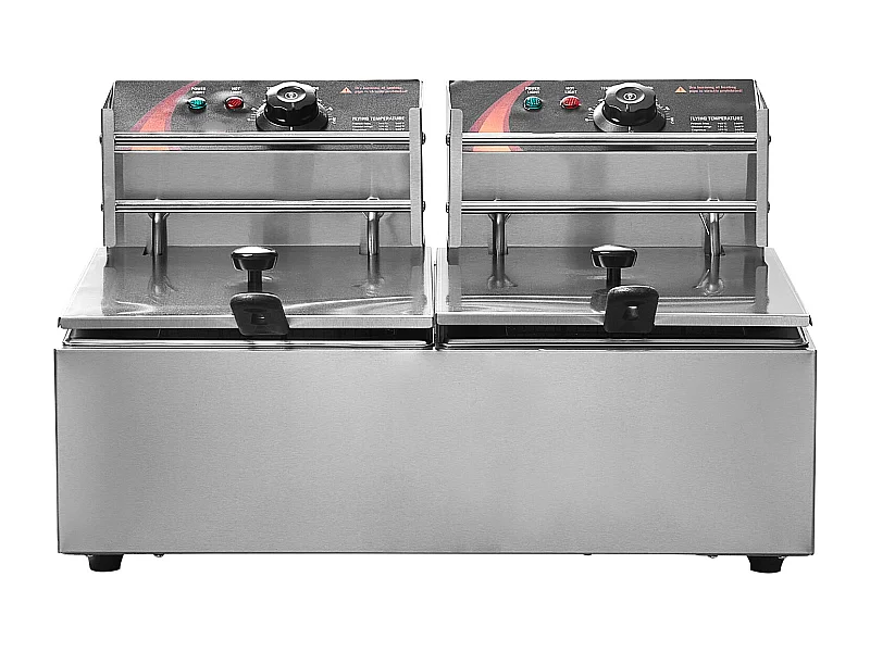 Friteuse Électrique Commerciale SucceBuy, Capacité de 24 L, Friteuse de Comptoir en Acier Inoxydable de 5 000 W avec Deux Paniers Amovibles