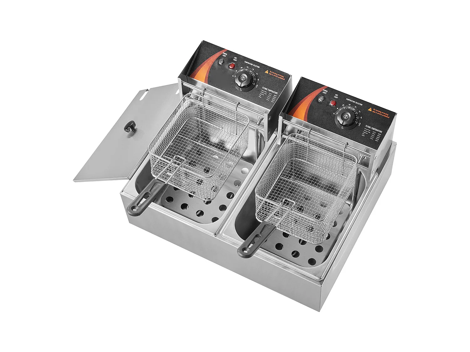 Friteuse Électrique Commerciale SucceBuy, Capacité de 24 L, Friteuse de Comptoir en Acier Inoxydable de 5 000 W avec Deux Paniers Amovibles