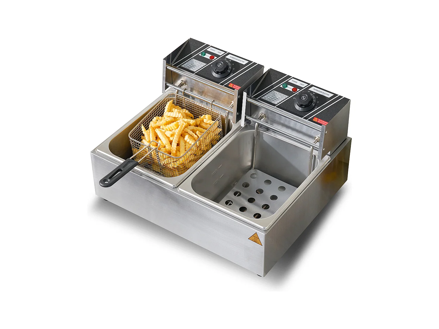 Friteuse Électrique Commerciale SucceBuy avec Deux Cuves Amovibles pour Comptoir
