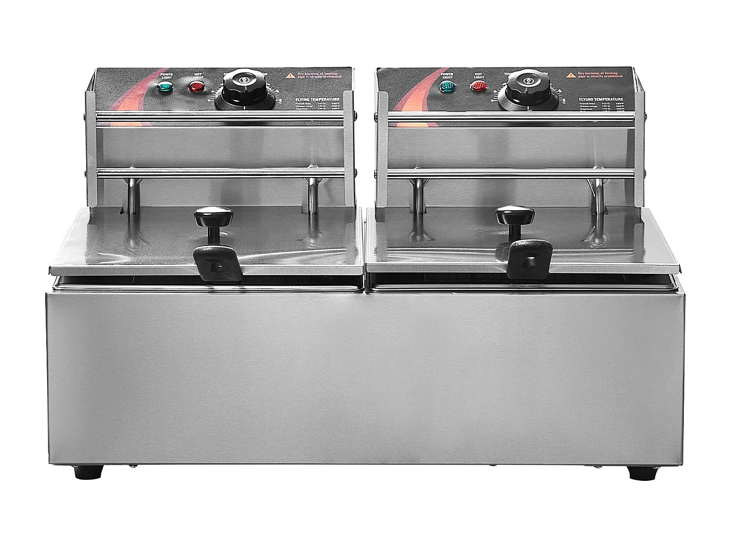 Commerciële Elektrische Friteuse SucceBuy, Capaciteit van 24 L, RVS Aanrekenfriteuse van 5 000 W met Twee Verwijderbare Manden