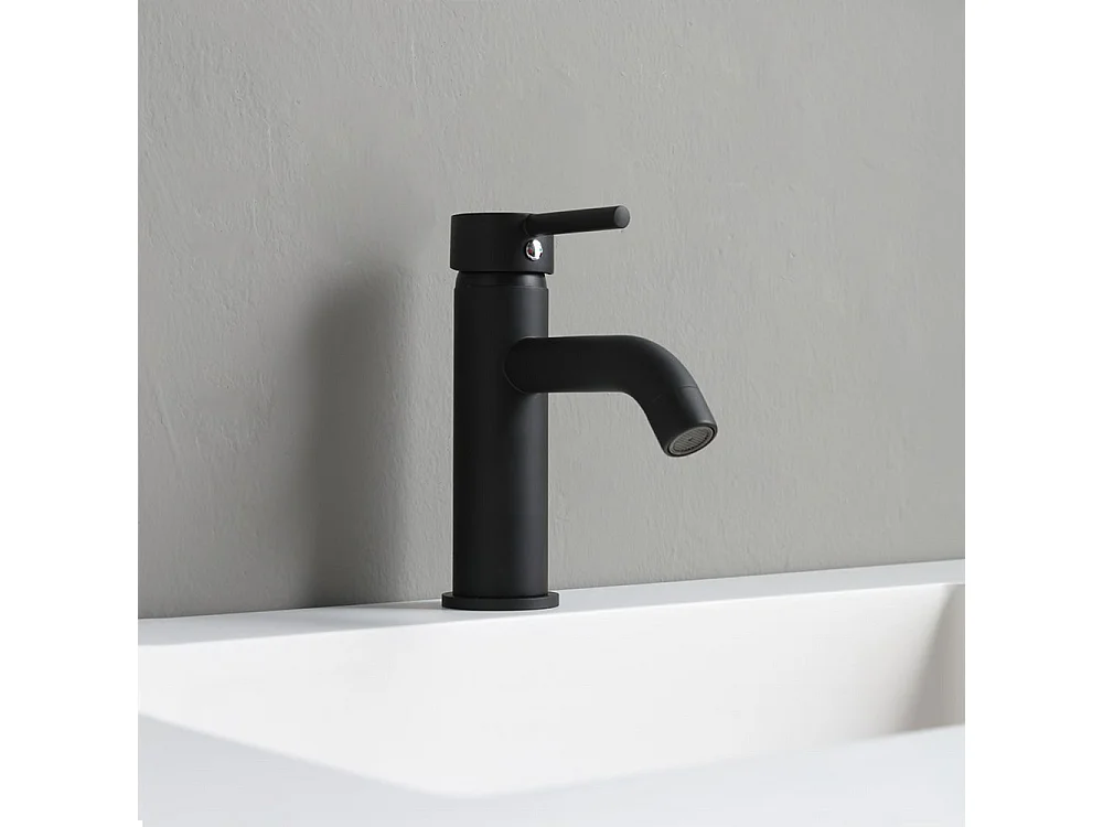 Meuble de salle de bain moderne blanc « Petra » sur pied avec miroir, lavabo et étagère en verre de 100 cm