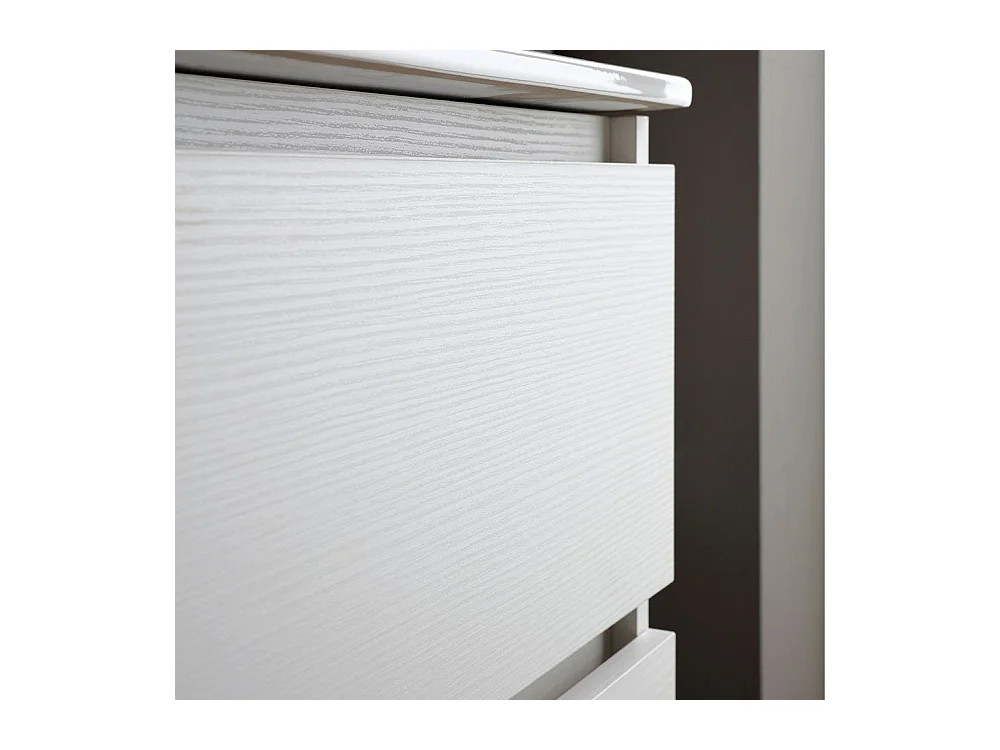 Biała szafka łazienkowa "Havana Plus" wisząca 2 szuflady podstawa ze zintegrowaną umywalką ceramiczną lustro 80 cm