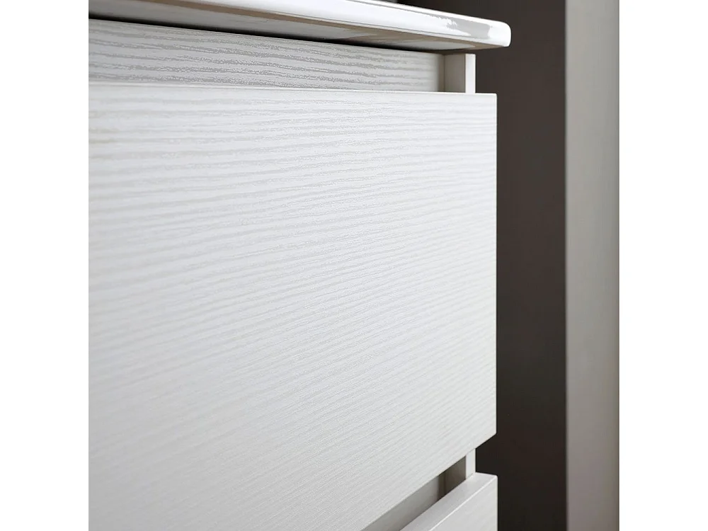 Mobile bagno bianco "Havana Plus" sospeso 2 cassetti base con specchio lavabo integrato in ceramica 80 cm