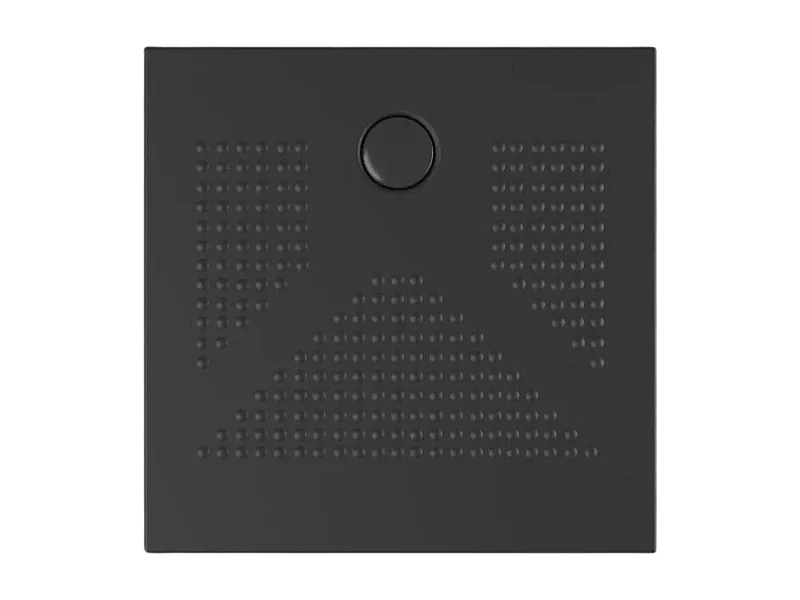 Vierkante matzwarte douchebak "Denver" in dun antislipkeramiek 80x80h cm