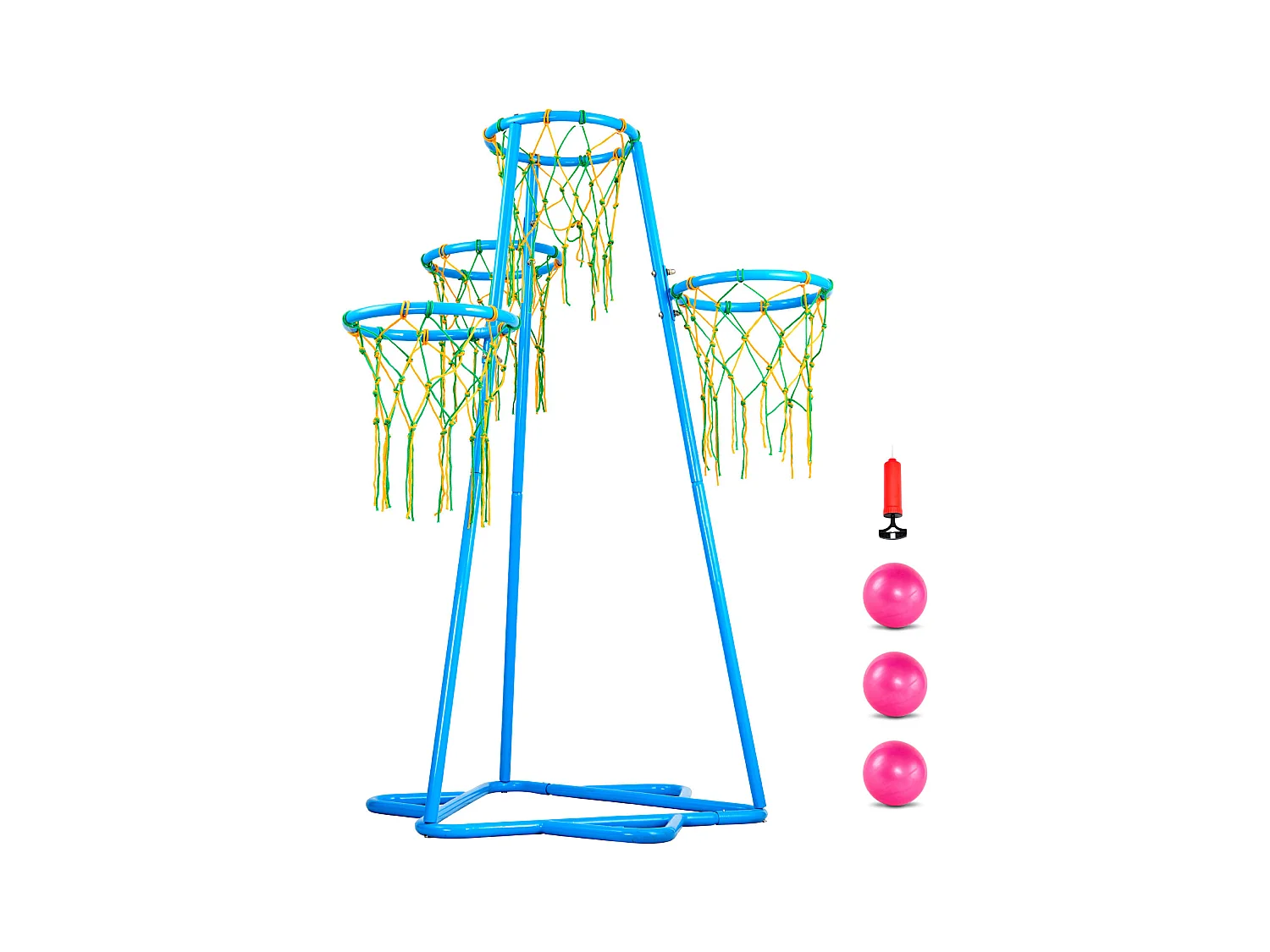 Panier de Basket-ball SucceBuy Panier de Basket-ball pour Enfants, Support Portable à 4 Cerceaux avec Hauteurs Réglables