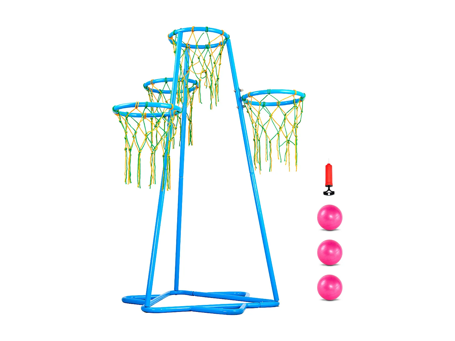 Panier de Basket-ball SucceBuy Panier de Basket-ball pour Enfants, Support Portable à 4 Cerceaux avec Hauteurs Réglables