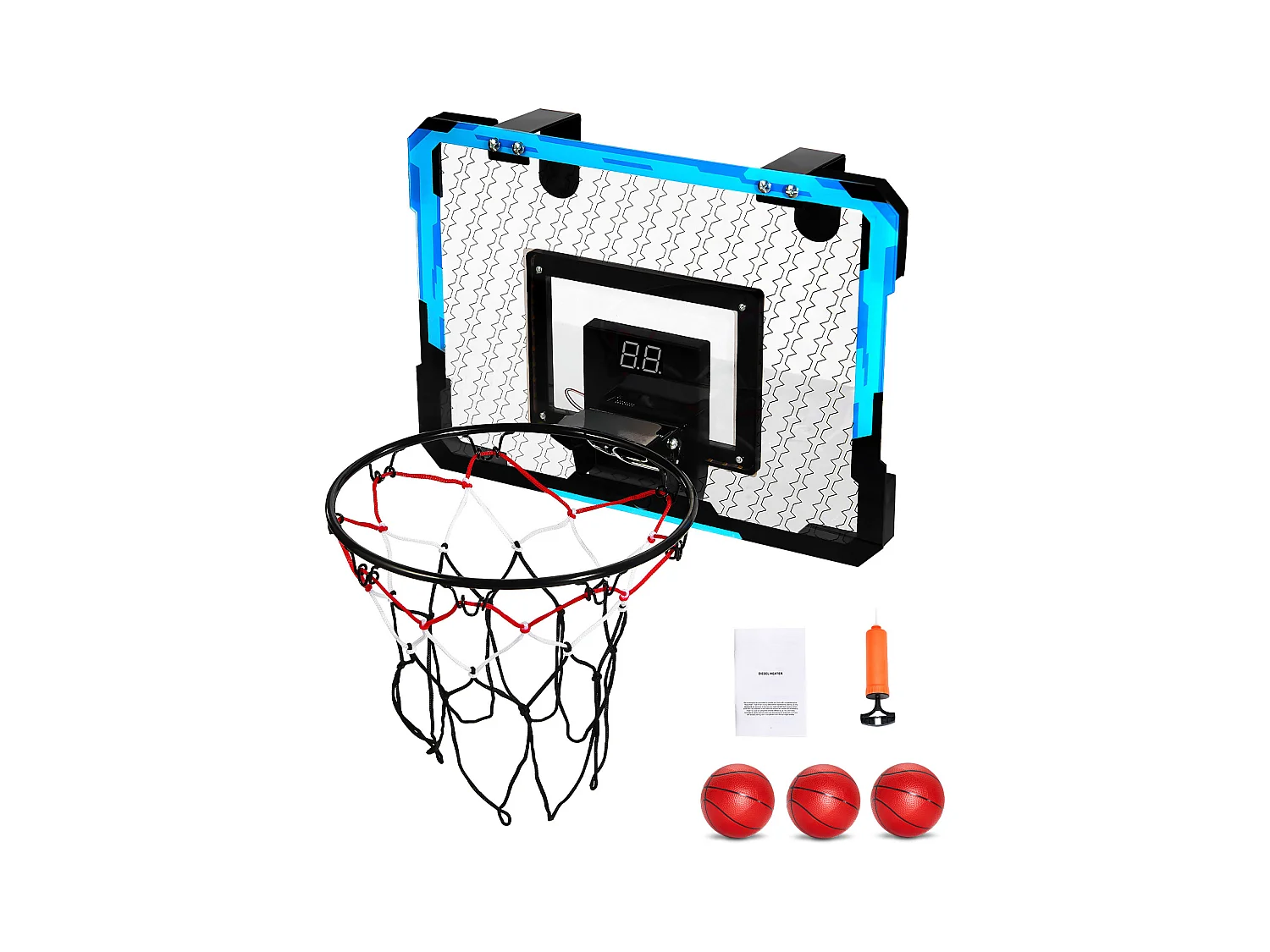 Cesta de Basquetebol SucceBuy Cesto de Basquetebol Infantil com Luzes LED e Placar com Áudio, para Uso Interno