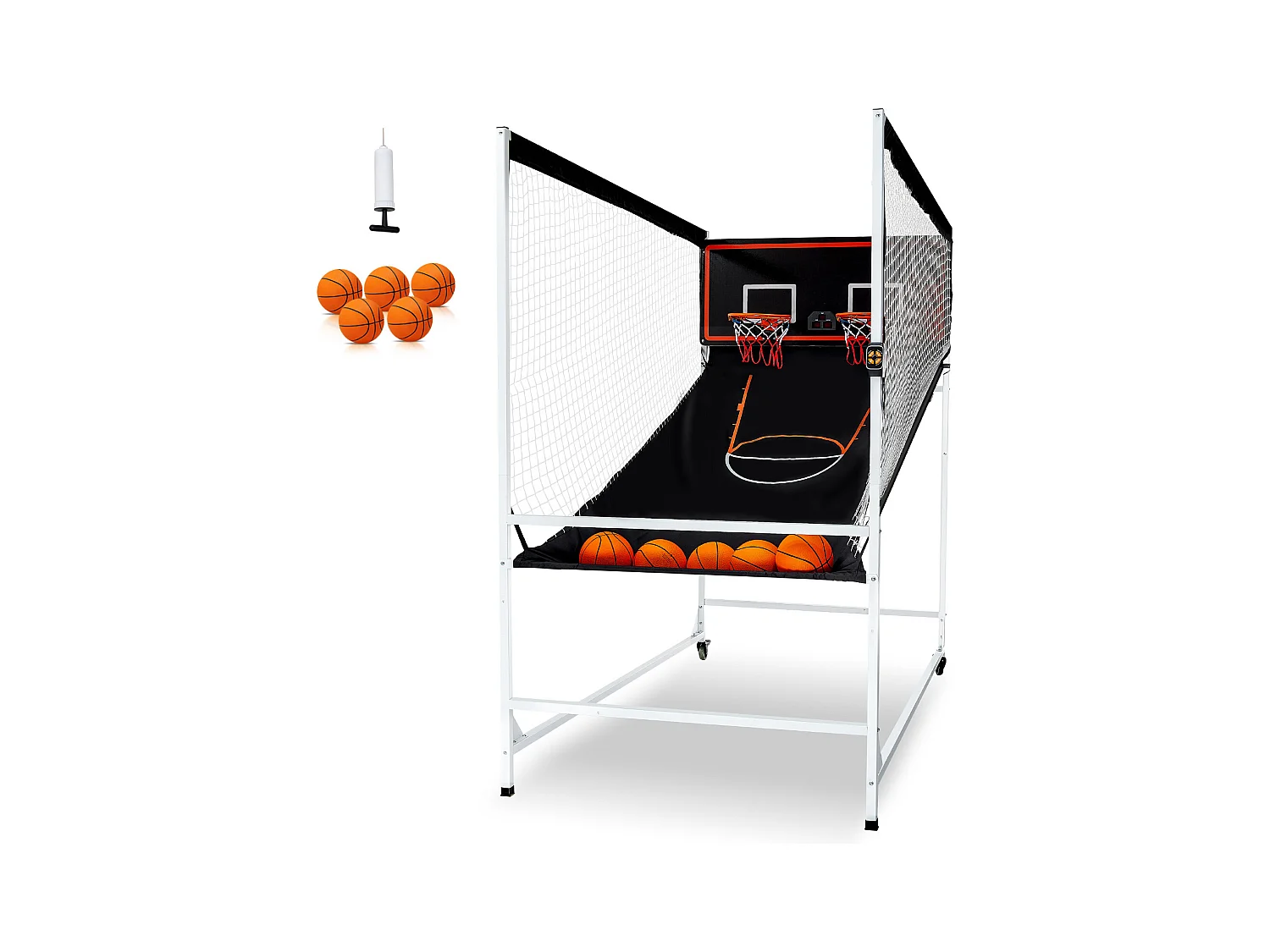 Panier de Basketball SucceBuy Jeu d'arcade de Basket-Ball d'intérieur Double Shot pour 2 Joueurs et 5 Balles