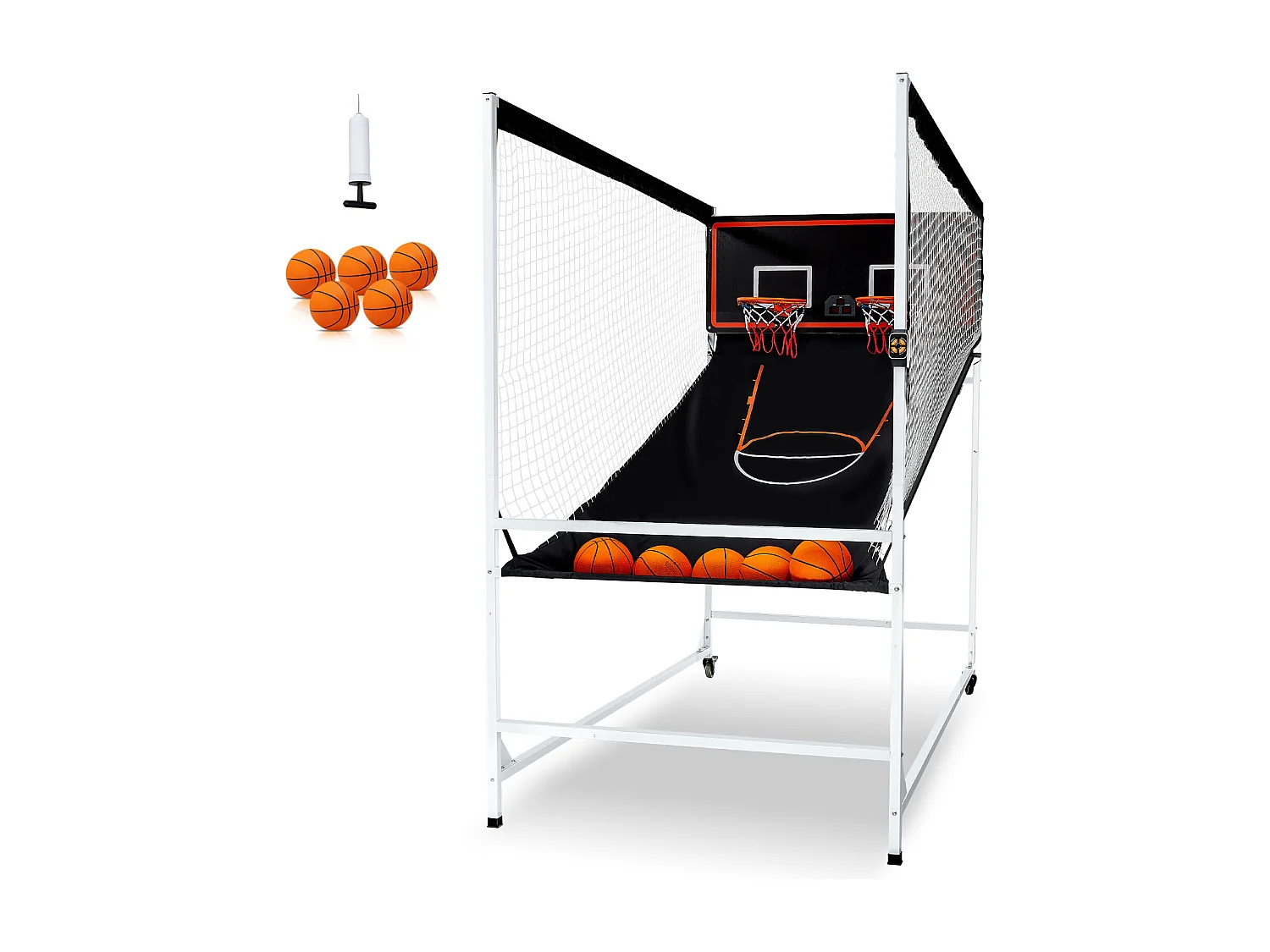 Panier de Basketball SucceBuy Jeu d'arcade de Basket-Ball d'intérieur Double Shot pour 2 Joueurs et 5 Balles