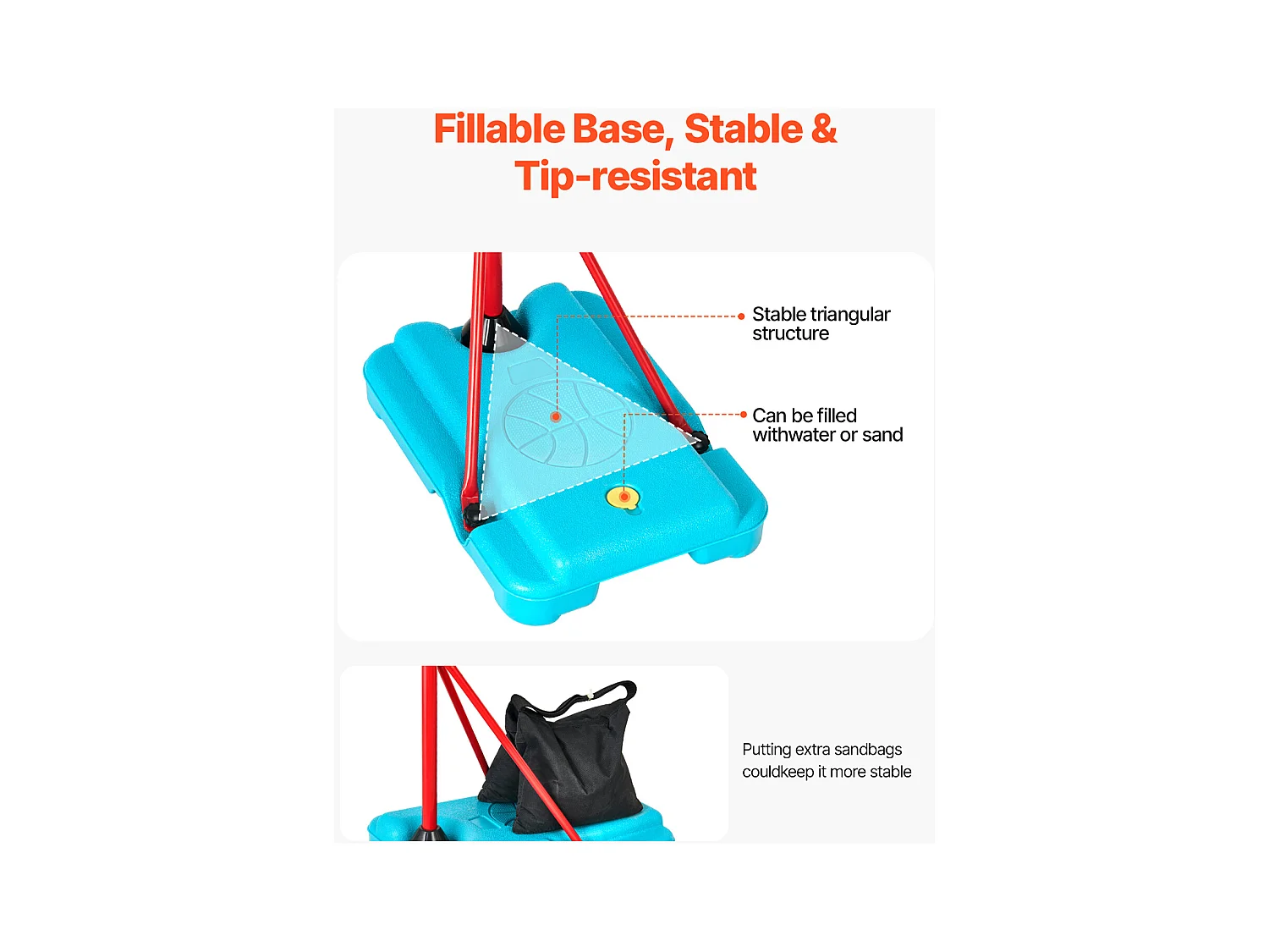 Panier de Basket-ball SucceBuy Panier de Basket-ball pour Enfants, Hauteur Réglable, Portable, pour Enfants