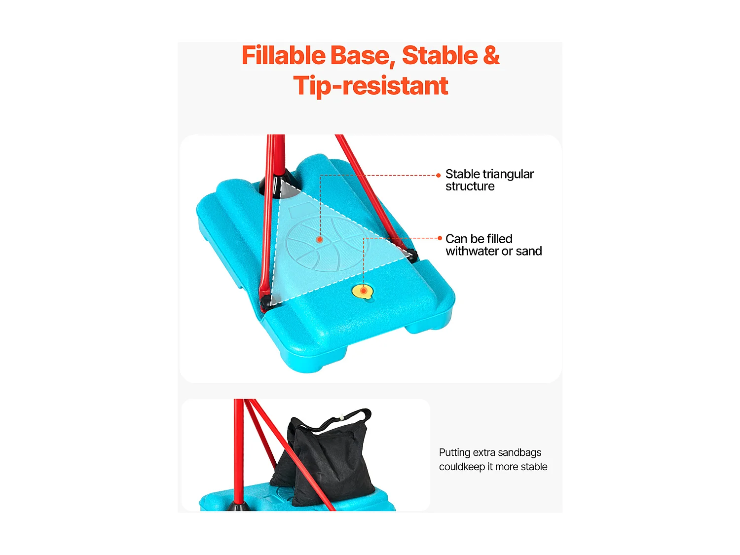 Panier de Basket-ball SucceBuy Panier de Basket-ball pour Enfants, Hauteur Réglable, Portable, pour Enfants