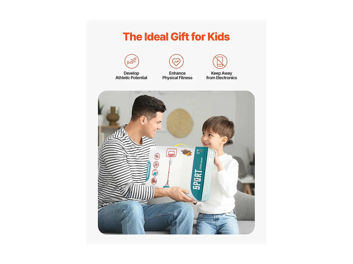 Panier de Basket-ball SucceBuy Panier de Basket-ball pour Enfants, Hauteur Réglable, Portable, pour Enfants