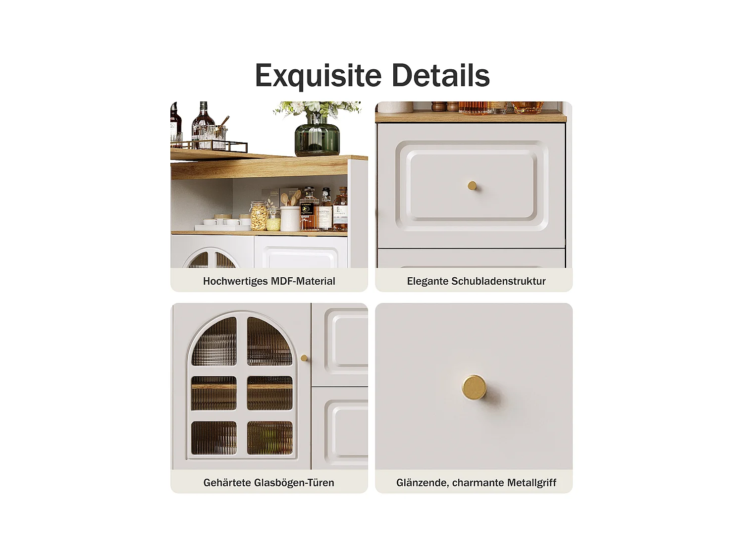 Meuble de bar rotatif - 204 x 39 x 104 cm - avec 2 tirois + 1 portes + 3 étagère à collation - MDF - blanc