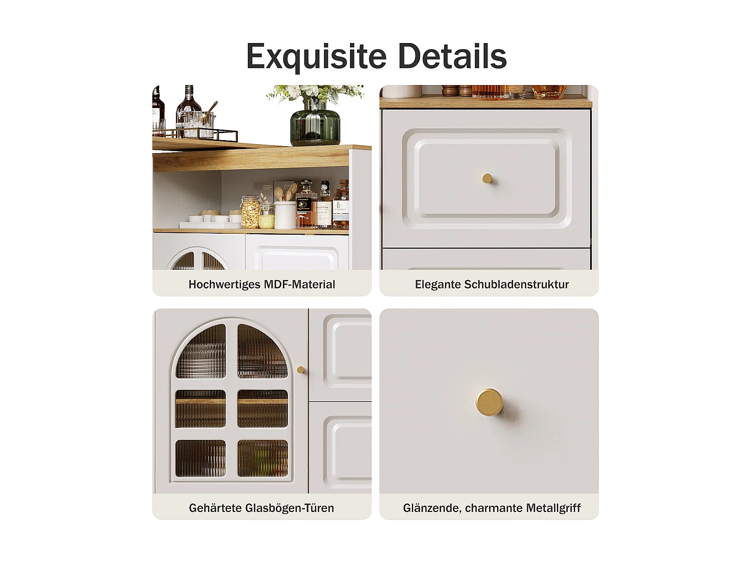 Meuble de bar rotatif - 204 x 39 x 104 cm - avec 2 tirois + 1 portes + 3 étagère à collation - MDF - blanc