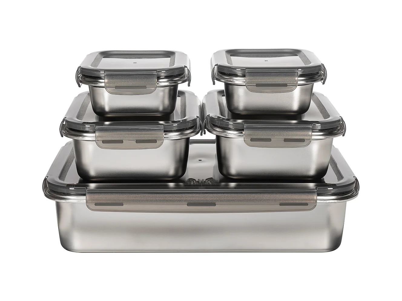 5 boîtes rectangulaires inox