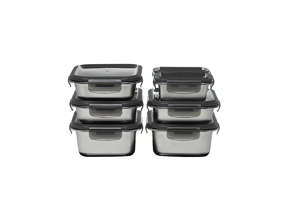7 boîtes rectangulaires inox