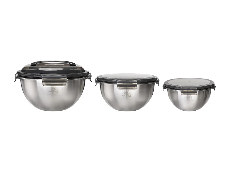 Set de 3 bols inox 20/24/28cm - "Pique-nique"