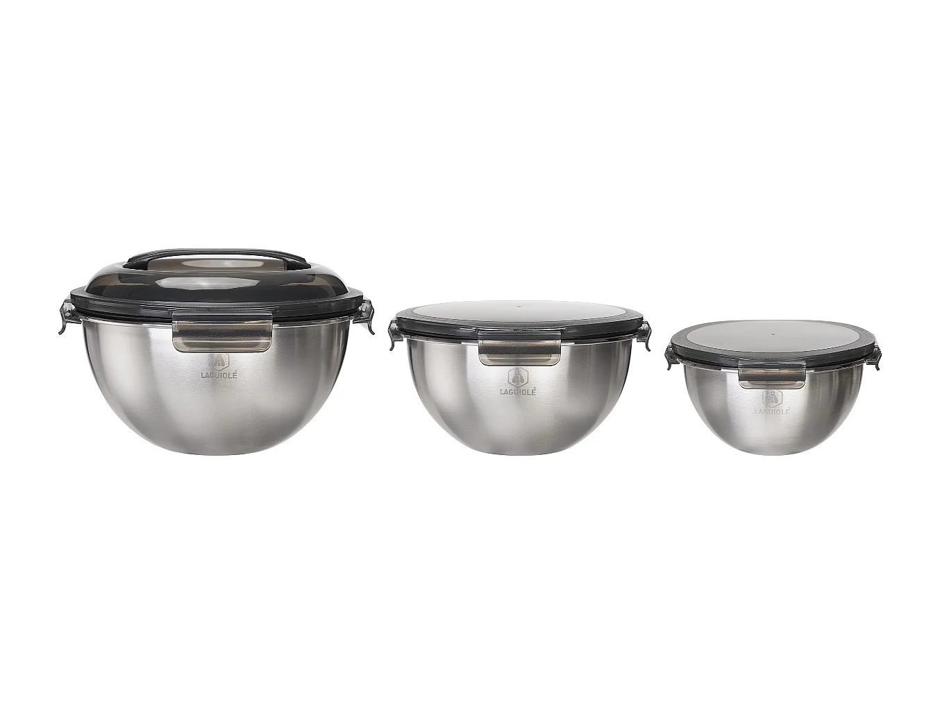 Set de 3 bols inox 20/24/28cm - "Pique-nique"