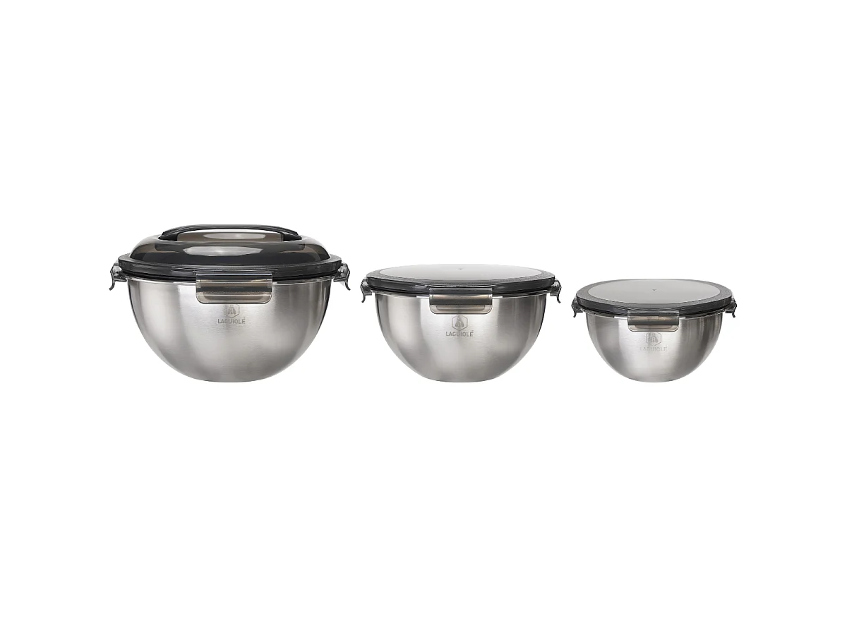 Set de 3 bols inox 20/24/28cm - "Pique-nique"