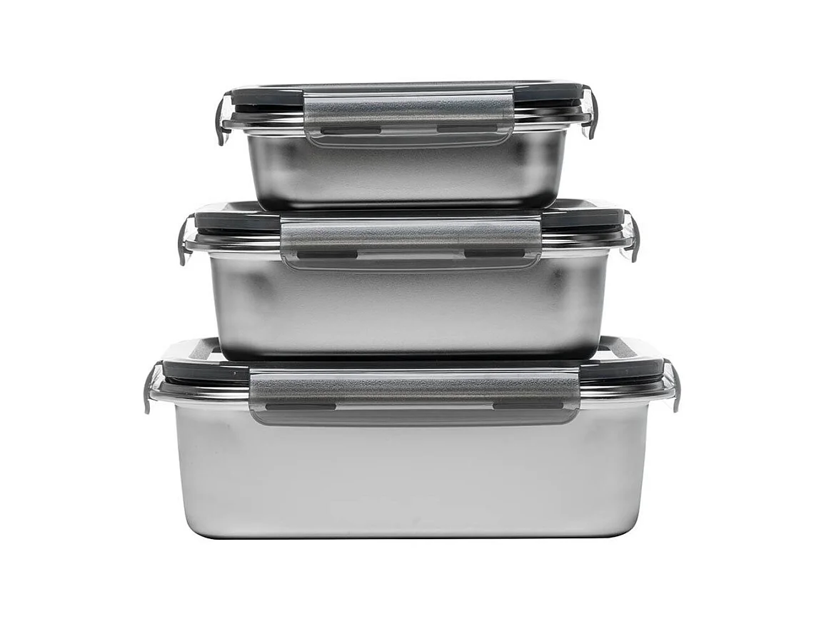 3 boites rectangulaires inox