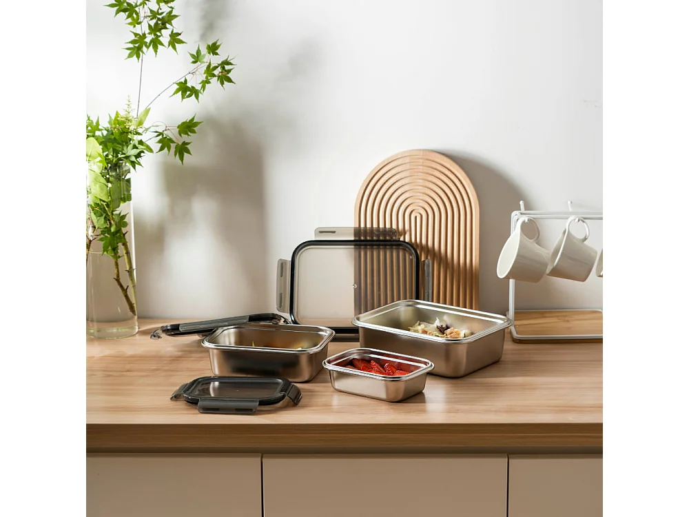 3 boites rectangulaires inox