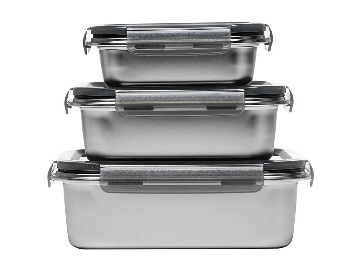 3 boites rectangulaires inox