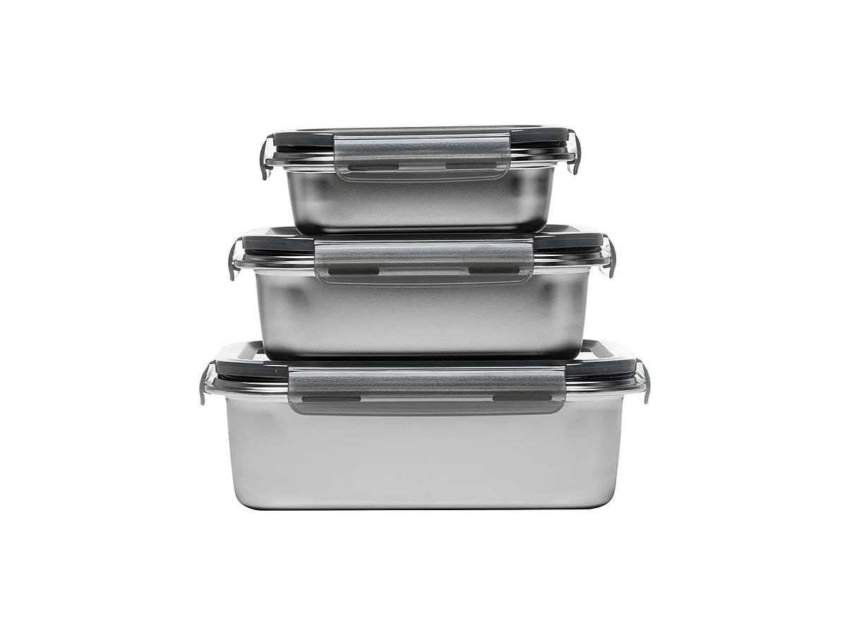 3 boites rectangulaires inox