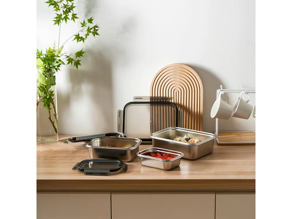 3 boites rectangulaires inox