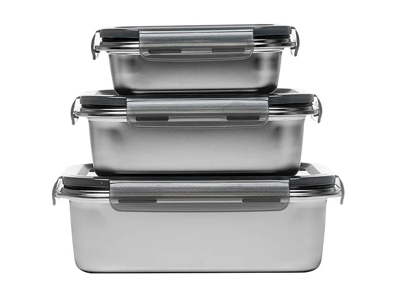 3 boites rectangulaires inox