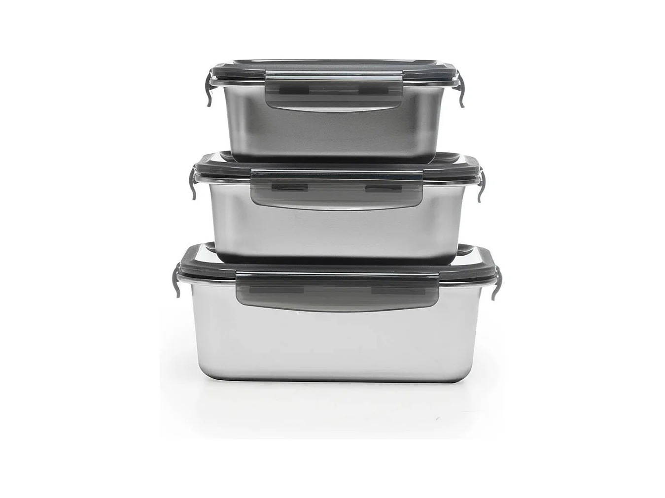 3 boîtes rectangulaires inox