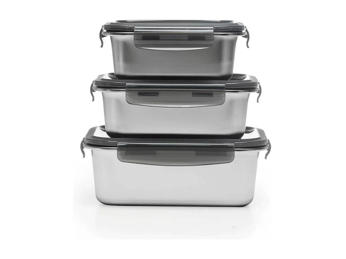 3 boîtes rectangulaires inox