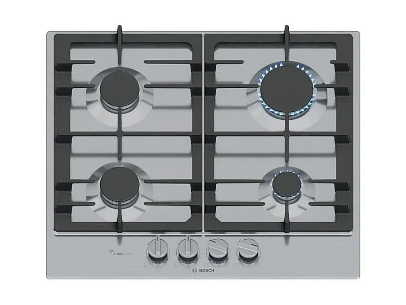 Table de cuisson a gaz - BOSCH Série 6 - 4 foyers - 52 x 58,2 x 4,5 cm - PCP6A5I90 - Inox