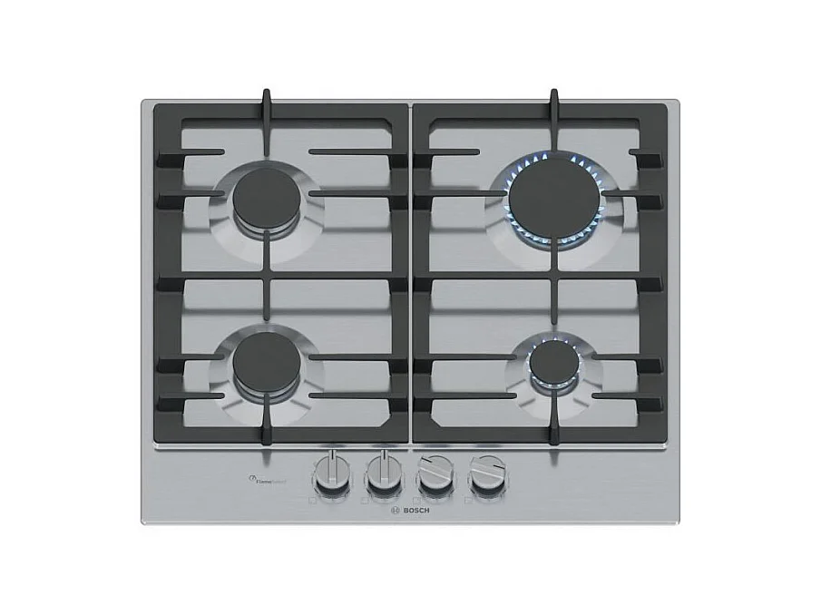 Table de cuisson a gaz - BOSCH Série 6 - 4 foyers - 52 x 58,2 x 4,5 cm - PCP6A5I90 - Inox
