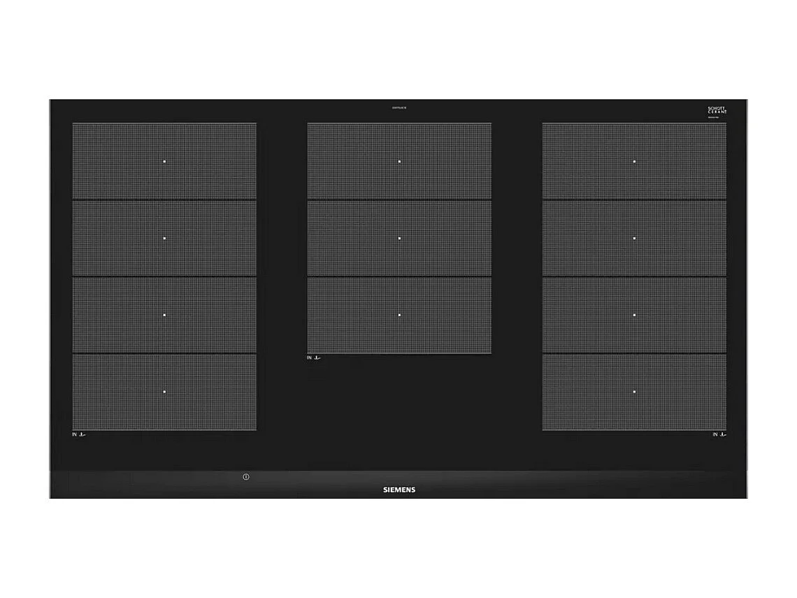 Siemens EX975LXC1E Piano Cottura Da Incasso a Induzione 5 Fornelli Nero Acciaio Inossidabile