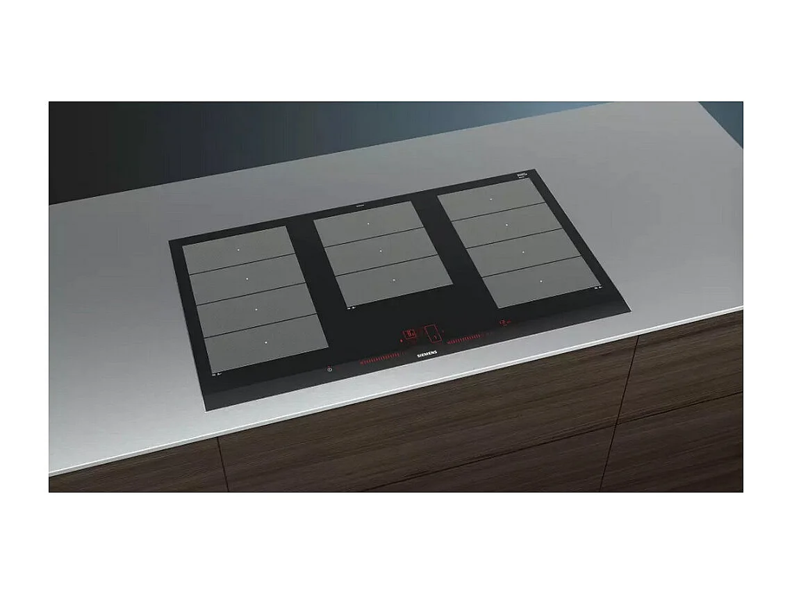 Siemens EX975LXC1E Piano Cottura Da Incasso a Induzione 5 Fornelli Nero Acciaio Inossidabile