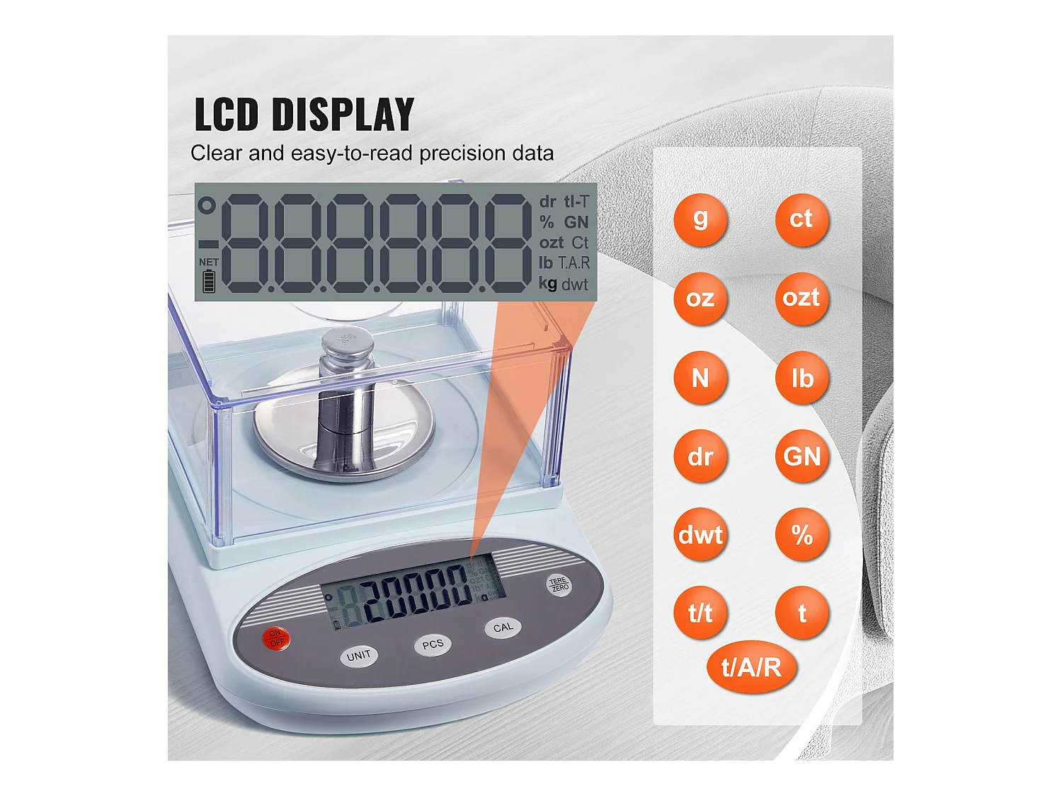 Balance Analytique SucceBuy 500 g x 0,001 g 13 Unités, LCD, Pare-Brise, avec Pare-Brise pour des Mesures Précises