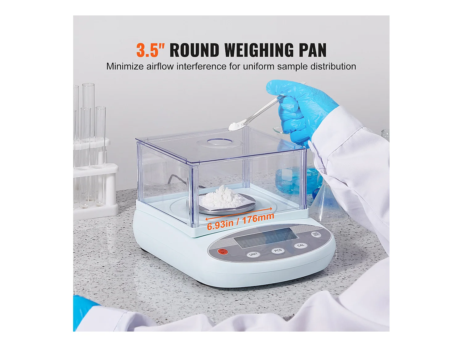 Balance Analytique SucceBuy 500 g x 0,001 g 13 Unités, LCD, Pare-Brise, avec Pare-Brise pour des Mesures Précises