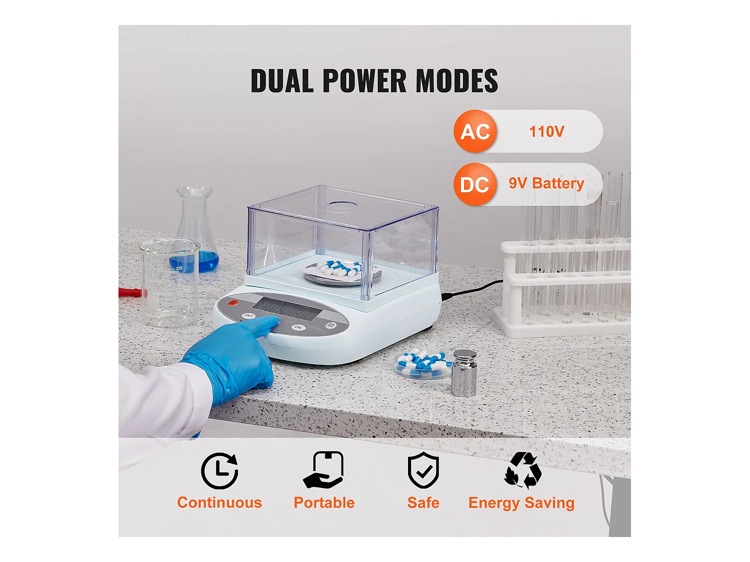 Balance Analytique SucceBuy 500 g x 0,001 g 13 Unités, LCD, Pare-Brise, avec Pare-Brise pour des Mesures Précises